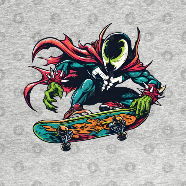 Revel in Rebellion: Whimsical Anti-Hero Skateboard Art Prints for an Edgy and Modern Ride! by insaneLEDP